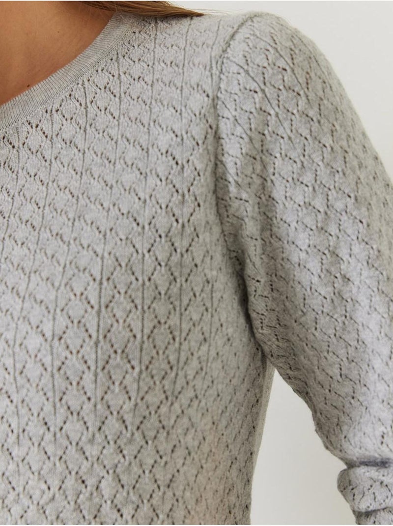 Cardigan in maglia a maniche lunghe con bottoni traforati lucci Grigio - Kiabi