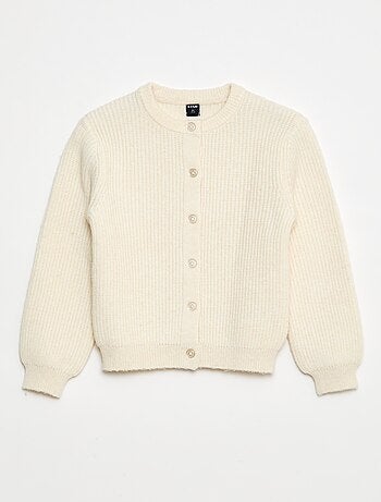 Cardigan in maglia a punto grosso tinta unita