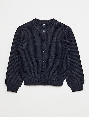 Cardigan in maglia a punto grosso tinta unita