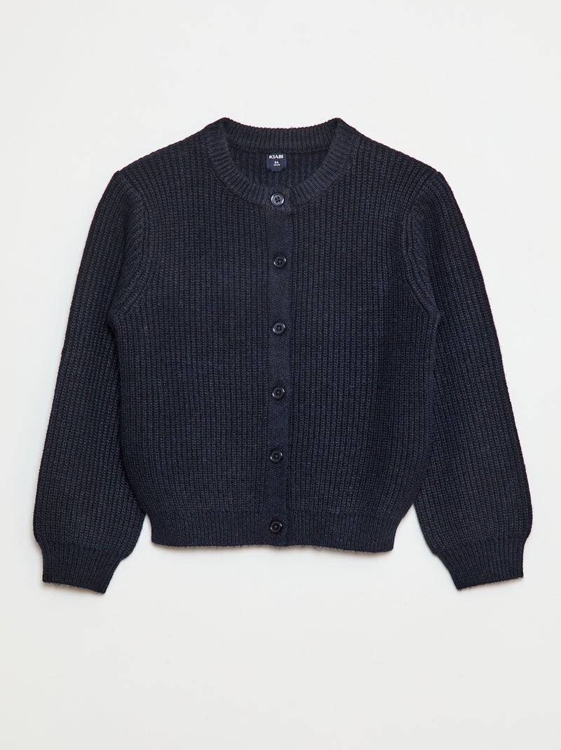 Cardigan in maglia a punto grosso tinta unita Blu - Kiabi
