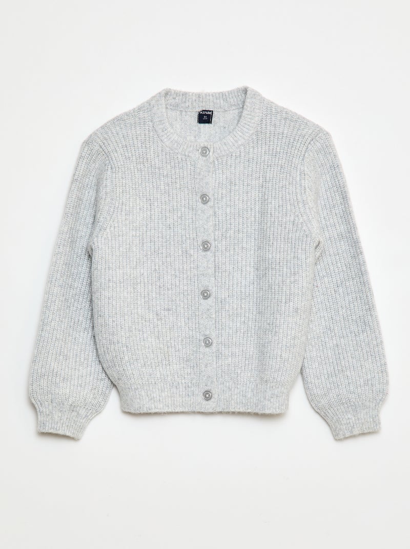 Cardigan in maglia a punto grosso tinta unita Grigio - Kiabi