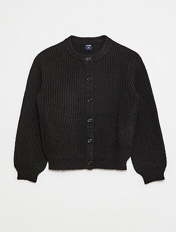 Cardigan in maglia a punto grosso tinta unita