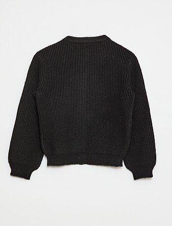 Cardigan in maglia a punto grosso tinta unita