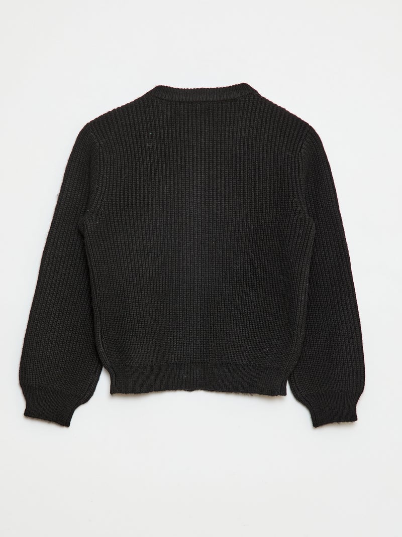 Cardigan in maglia a punto grosso tinta unita Nero - Kiabi