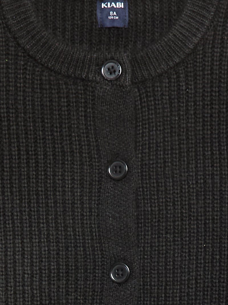 Cardigan in maglia a punto grosso tinta unita Nero - Kiabi