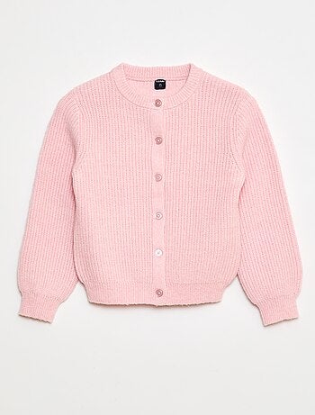 Cardigan in maglia a punto grosso tinta unita