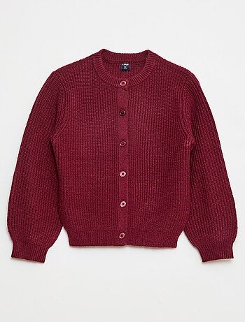 Cardigan in maglia a punto grosso tinta unita