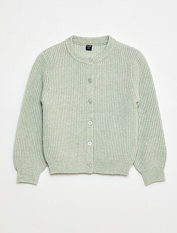 Cardigan in maglia a punto grosso tinta unita