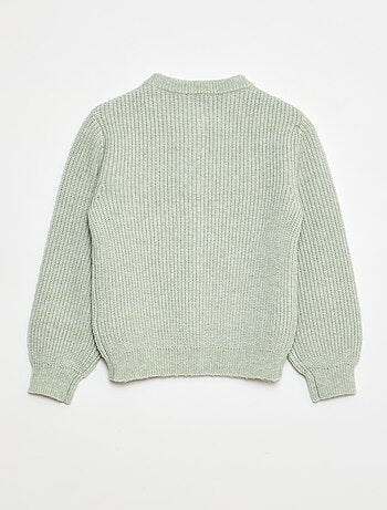Cardigan in maglia a punto grosso tinta unita