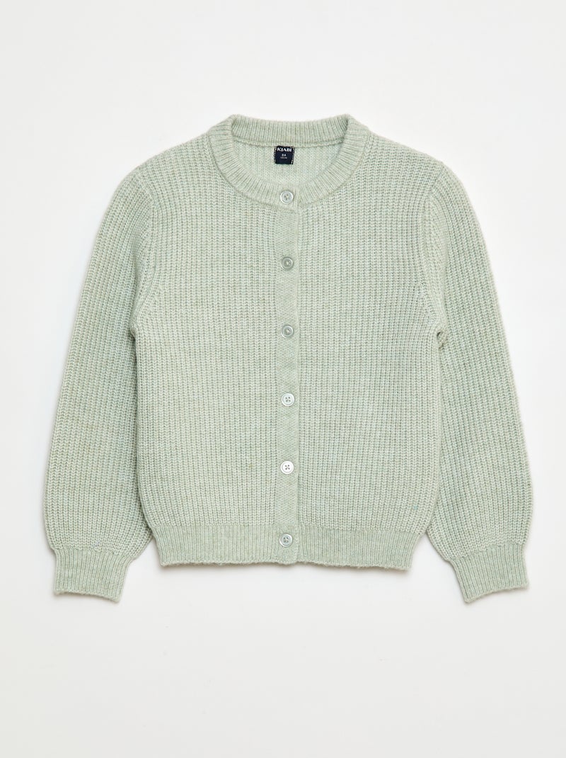 Cardigan in maglia a punto grosso tinta unita Verde - Kiabi