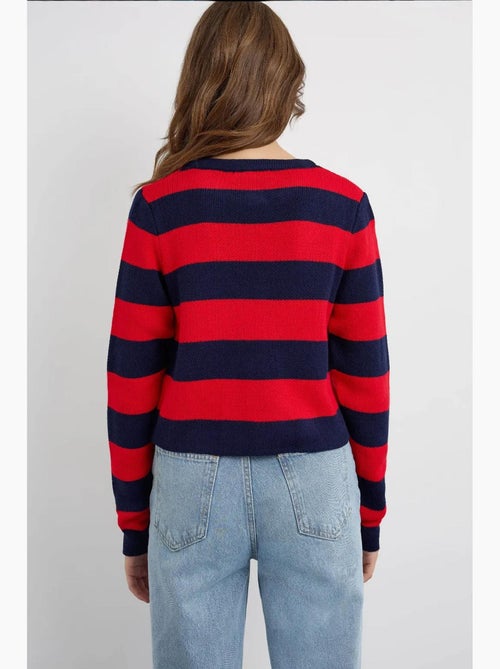 Cardigan in maglia a righe con bottoni hiccup - Kiabi Cardigan in maglia a righe con bottoni hiccup - Kiabi