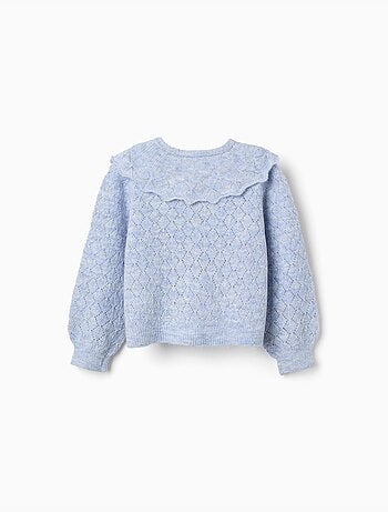 Cardigan in maglia a traforo con maxi colletto