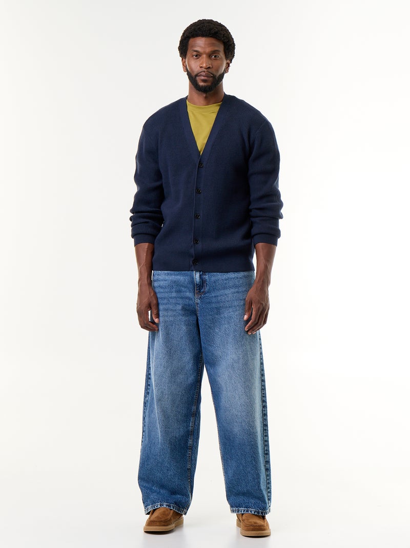Cardigan in maglia a trama grossa Blu - Kiabi
