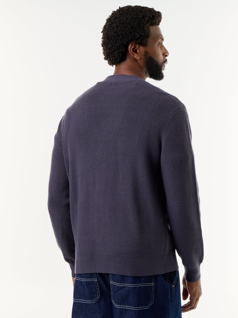 Cardigan in maglia a trama grossa Grigio - Kiabi