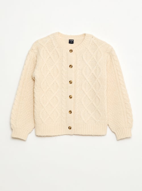Cardigan in maglia a trecce con apertura abbottonata - Kiabi