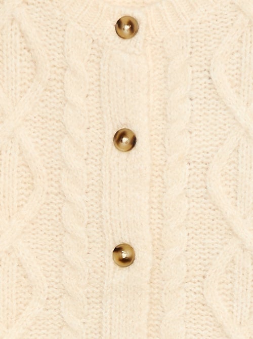 Cardigan in maglia a trecce con apertura abbottonata - Kiabi