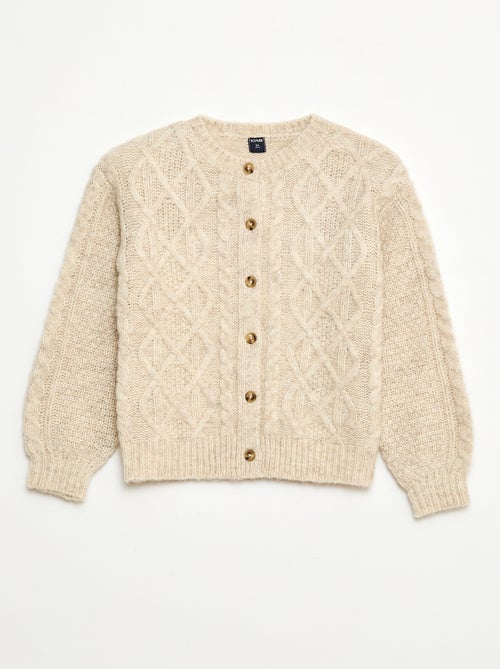 Cardigan in maglia a trecce con apertura abbottonata - Kiabi