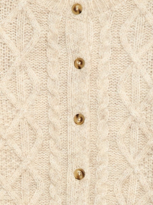Cardigan in maglia a trecce con apertura abbottonata - Kiabi