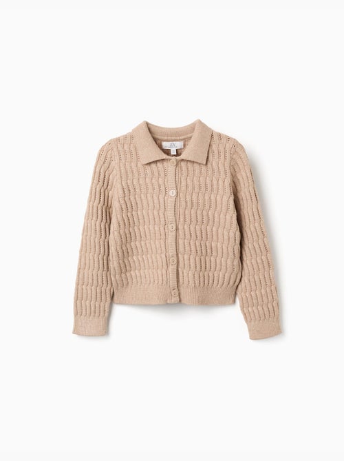 Cardigan in maglia a trecce e a traforo - Kiabi Cardigan in maglia a trecce e a traforo - Kiabi