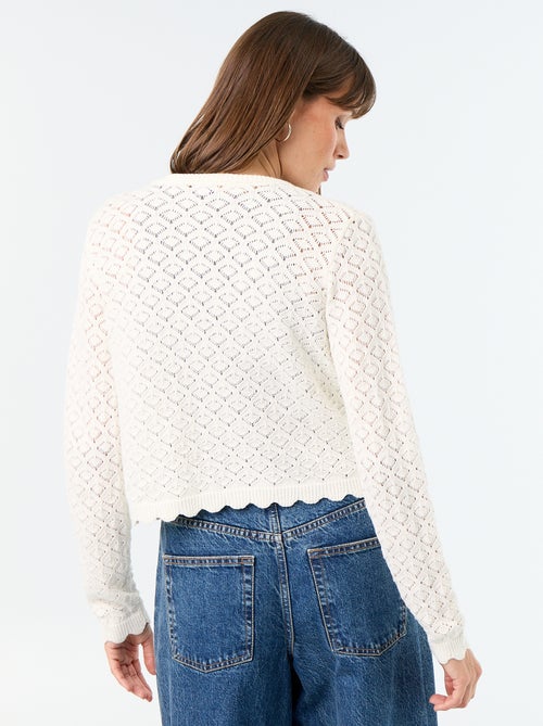 Cardigan in maglia all'uncinetto traforata - Kiabi Cardigan in maglia all'uncinetto traforata - Kiabi