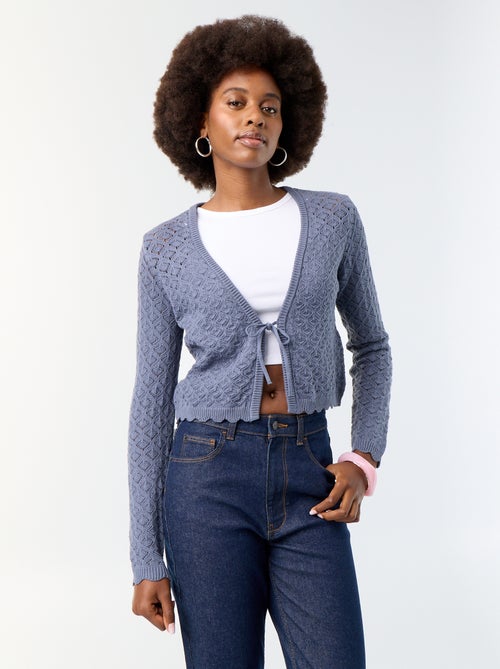 Cardigan in maglia all'uncinetto traforata - Kiabi
