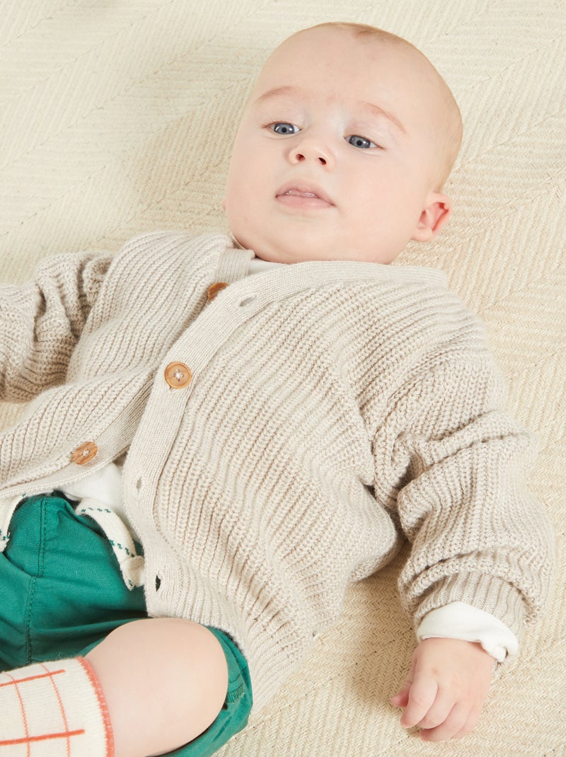 Cardigan in maglia BEIGE - Kiabi