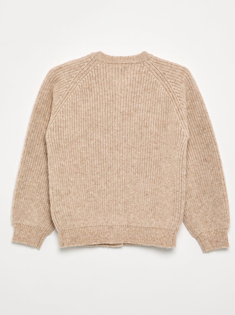 Cardigan in maglia calda - collezione facile da indossare Beige - Kiabi