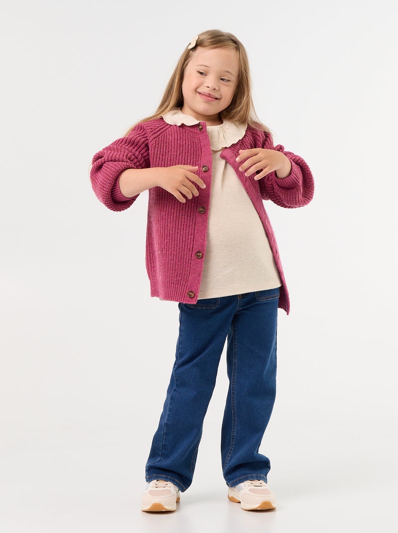 Cardigan in maglia calda - collezione facile da indossare Viola - Kiabi