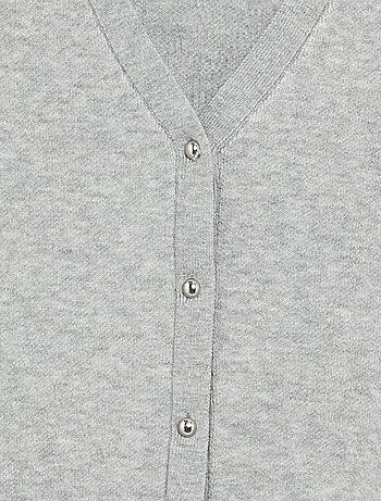 Cardigan in maglia compatta con bottoni argentati