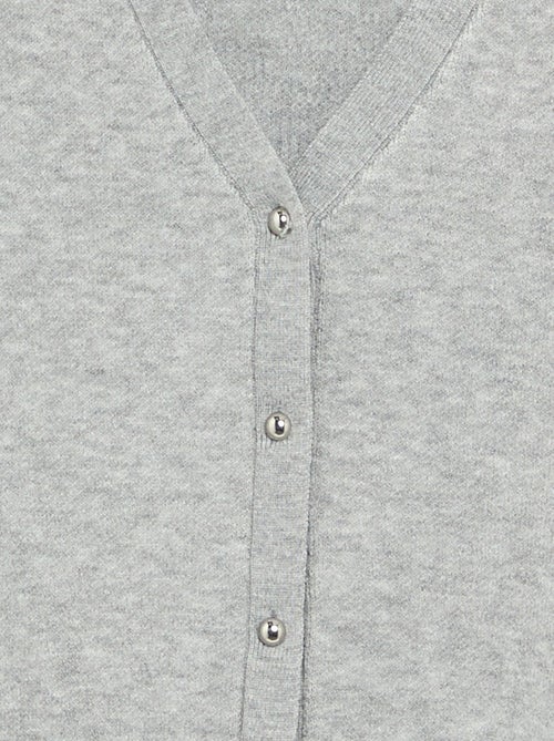 Cardigan in maglia compatta con bottoni argentati - Kiabi