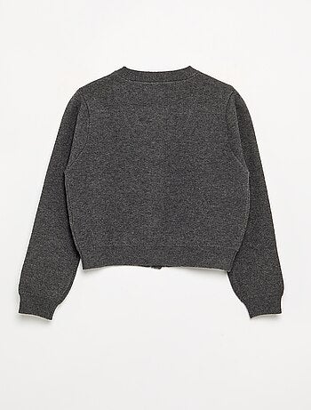 Cardigan in maglia compatta con bottoni argentati