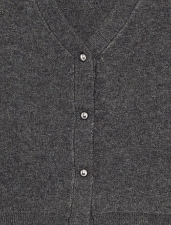 Cardigan in maglia compatta con bottoni argentati
