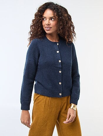 Cardigan in maglia con bottoni dorati