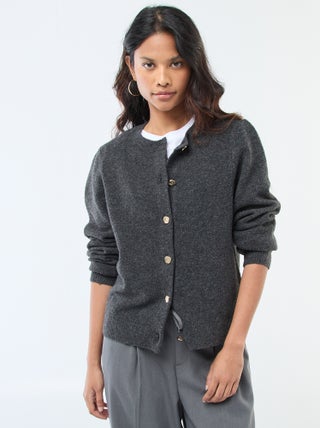 Cardigan in maglia con bottoni dorati