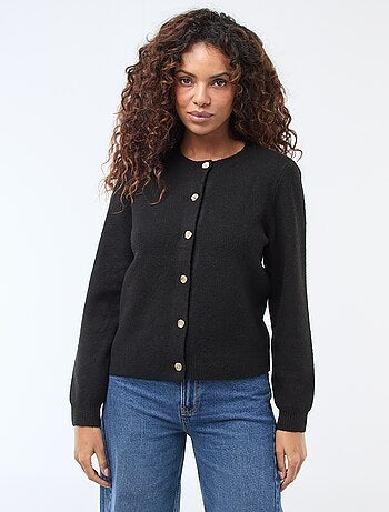 Cardigan in maglia con bottoni dorati