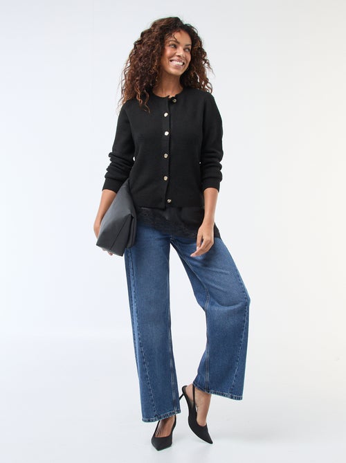 Cardigan in maglia con bottoni dorati - Kiabi