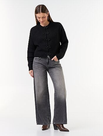 Cardigan in maglia con bottoni fantasia