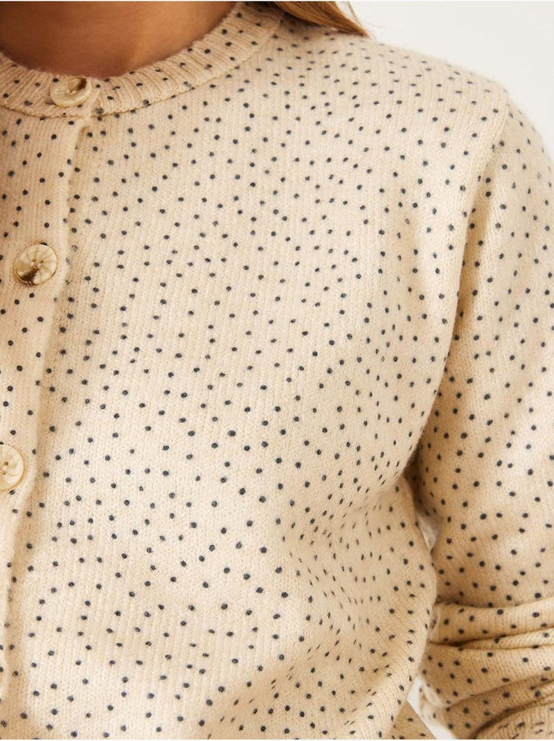 Cardigan in maglia con bottoni lucci Beige argilla - Kiabi