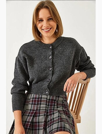 Cardigan in maglia con bottoni lucci