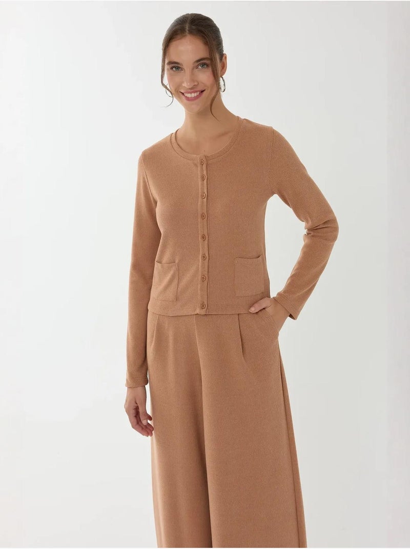 Cardigan in maglia con bottoni sul davanti hiccup Marrone - Kiabi