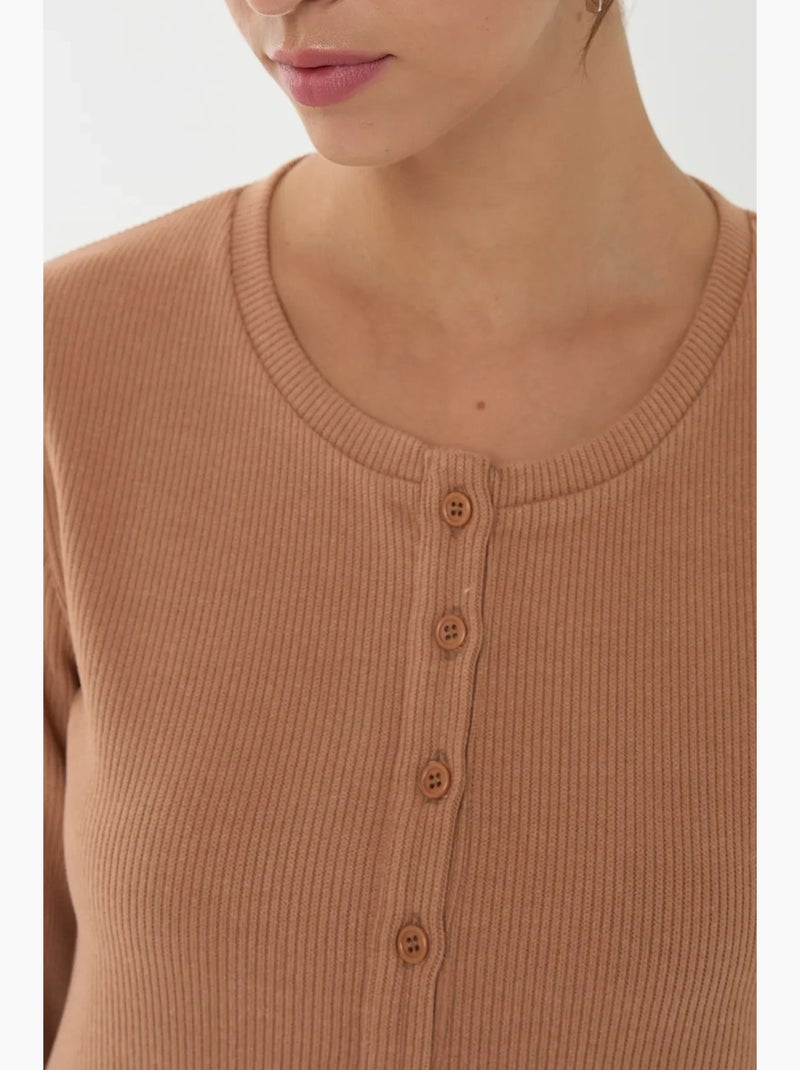 Cardigan in maglia con bottoni sul davanti hiccup Marrone - Kiabi