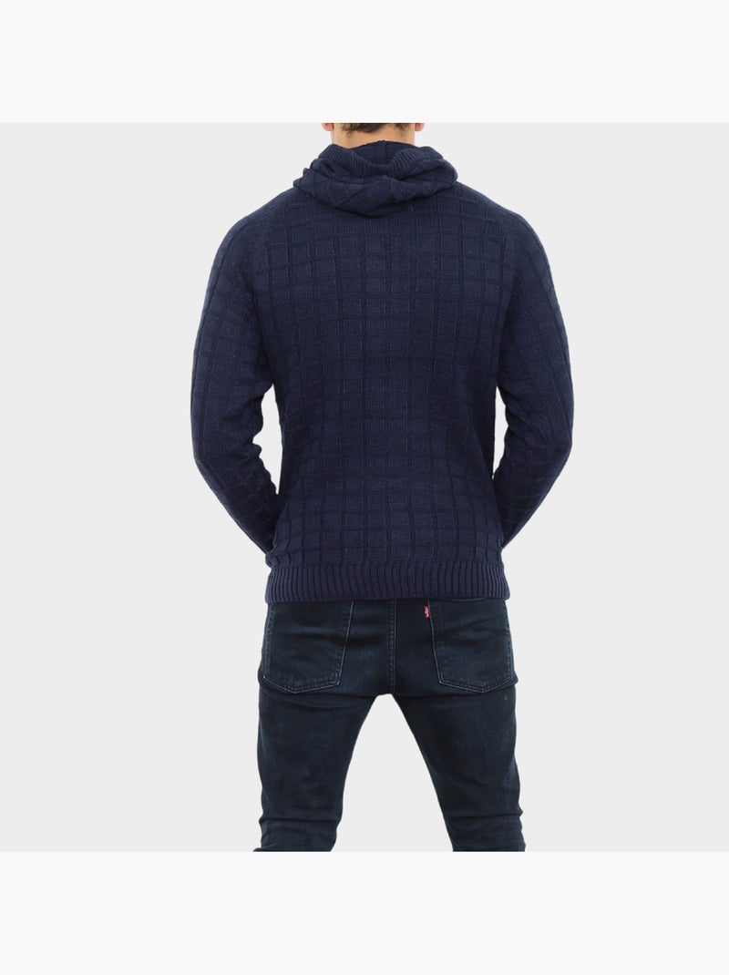Cardigan in maglia con cappuccio Blu marino - Kiabi