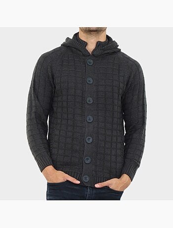 Cardigan in maglia con cappuccio