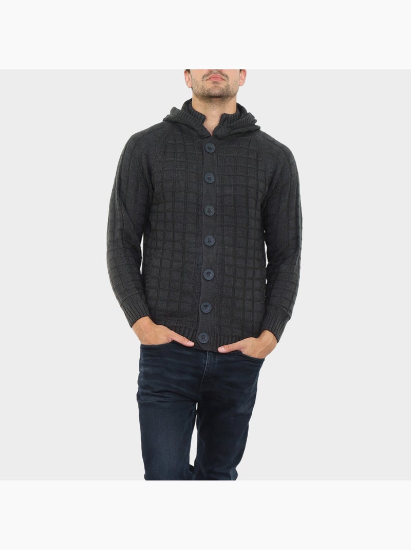 Cardigan in maglia con cappuccio Grigio - Kiabi