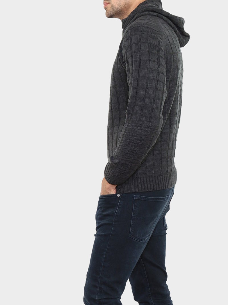 Cardigan in maglia con cappuccio Grigio - Kiabi