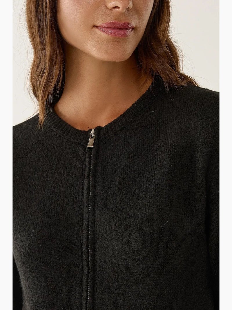 Cardigan in maglia con cerniera hiccup Nero - Kiabi