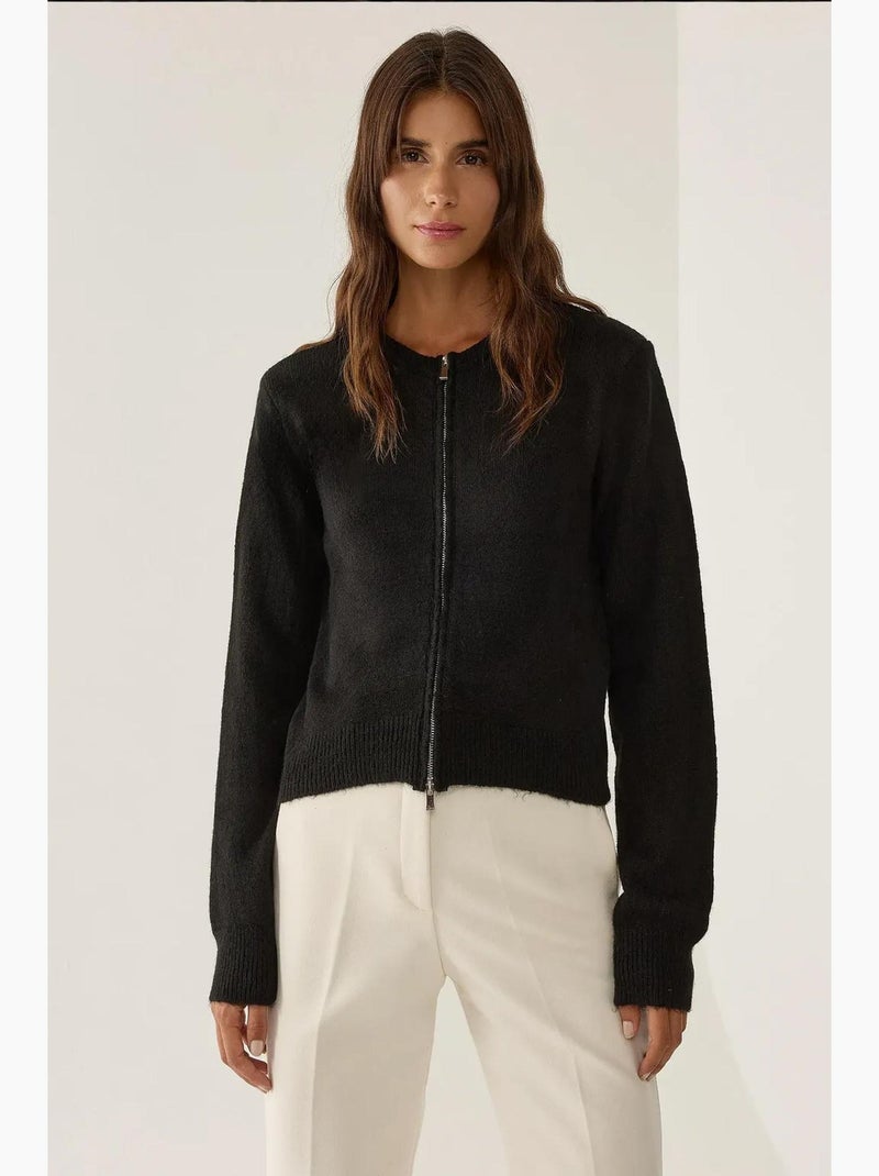 Cardigan in maglia con cerniera hiccup Nero - Kiabi