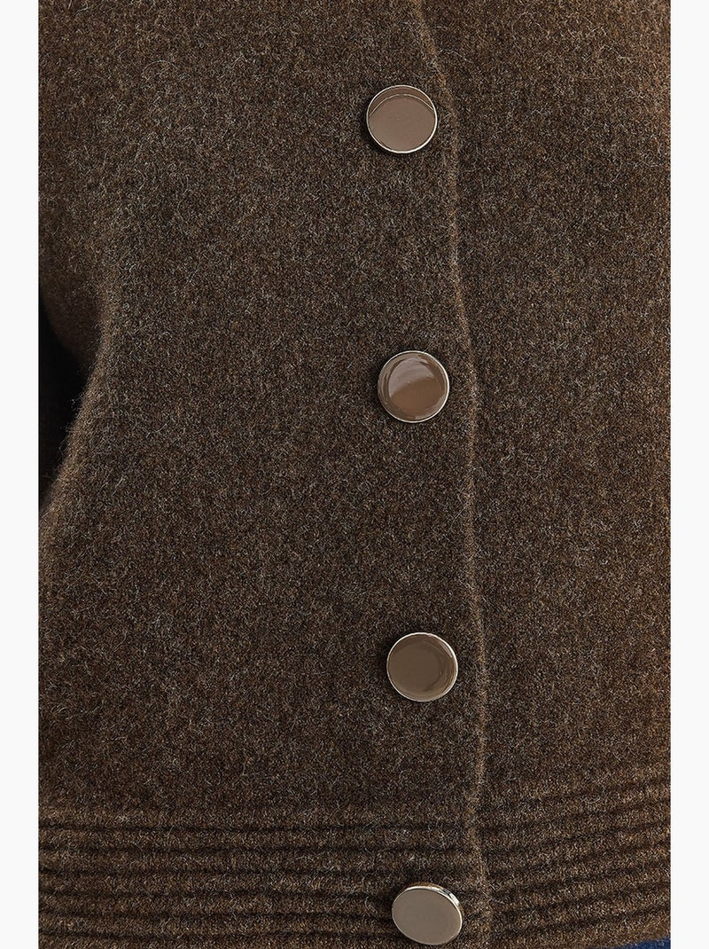 Cardigan in maglia con chiusura a bottoni lucci Marrone scuro - Kiabi