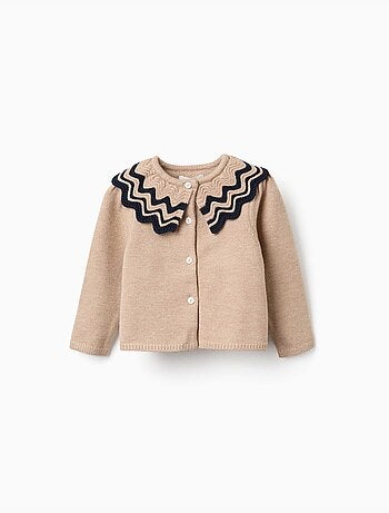 Cardigan in maglia con colletto a righe