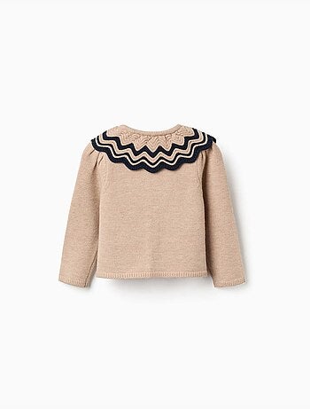 Cardigan in maglia con colletto a righe